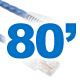 80ft Cat5E Ethernet Patch Cable, Stranded Pure Copper Wire, 350Mhz, 24AWG, UTP