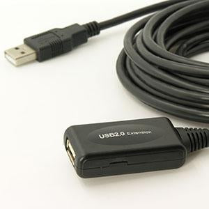 USB A Male to Female Active Extension/Repeater Cable, Ver. 2.0, Black - Bridge Wholesale