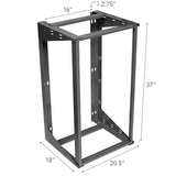 Black 20U Wall Mount Swing Out Data Rack, 18” Deep - Bridge Wholesale