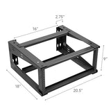 Black 4U Wall Mount Swing Out Data Rack, 18” Deep - Bridge Wholesale