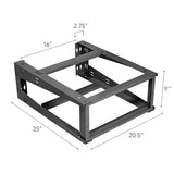 Black 4U Wall Mount Swing Out Server Rack, 25” Deep