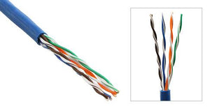 Blue PVC Stranded (CMR) Cat 5E UTP Ethernet Bulk Cable, 1,000ft - Bridge Wholesale