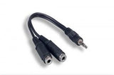 Male to (2) Female Stereo 3.5MM (1/8") Speaker/Headset/AUX (Auxiliary) Y Cable - Bridge Wholesale