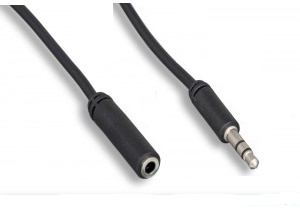 Slim Connector Design - Male to Female Stereo 3.5MM (1/8") Speaker/Headset/AUX (Auxiliary) Extension Cable - Bridge Wholesale