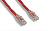 Red 1 foot Clear Booted Cat6 Ethernet Patch Cable - Bridge Wholesale