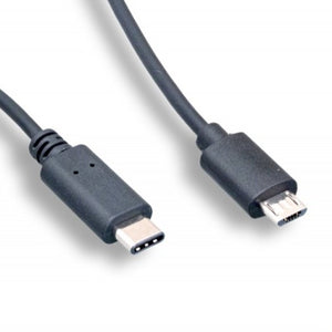 USB Type C Male to Type Micro B Male Cable (USB 2.0), Black - Bridge Wholesale