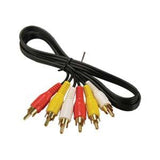 (3) RCA Male to (3) RCA Male Composite Audio & Video Patch Cable, Gold Plated Connectors - Bridge Wholesale