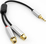 Pro Version 3.5MM (1/8") Male to (2) RCA Female Speaker/Headset/AUX (Auxiliary) Y Cable - Bridge Wholesale