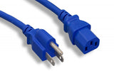 Blue Standard Equipment Power Cord, C13 – 5-15P, 