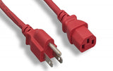 Red Standard Equipment Power Cord, C13 – 5-15P, 