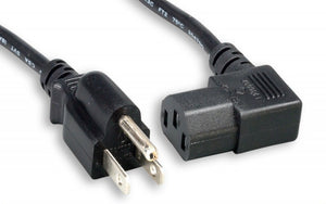 Right Angle Standard Equipment Power Cord, C13 – 5-15P, 18 Gauge