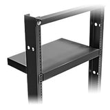 1U (1.73") Low Profile Shelf for 2 post 19" Racks & Cabinets, 10.5" Deep, 50lb Weight Limit, Black