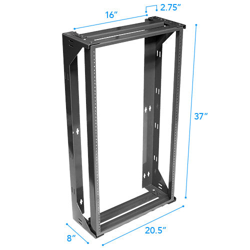 Black 20U Wall Mount Swing Out Data Rack, 8” Deep– Bridge Wholesale