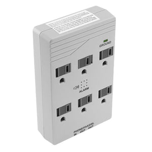 6 Outlet Wall Mount 1,000 Joule Surge Protector with Phone, Fax & DSL Filtering - Bridge Wholesale