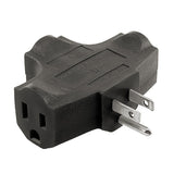 Black 3 Outlet 120 Volt Adapter - Bridge Wholesale