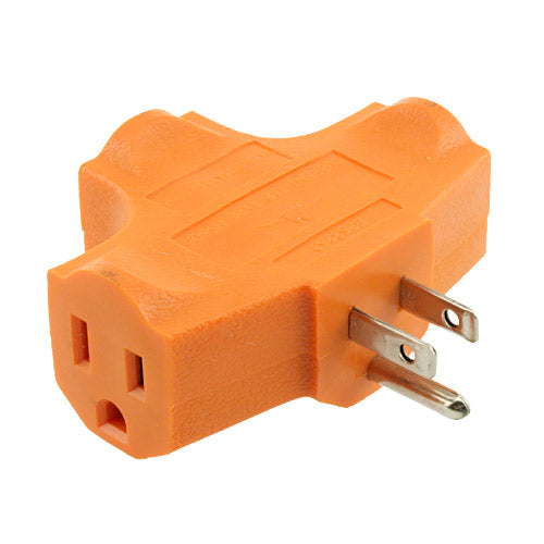 Orange 3 Outlet 120 Volt Adapter - Bridge Wholesale