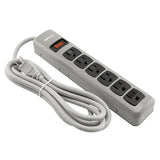 8ft 6 Outlet Durable Metal Power Strip with Sliding Safety Covers - Bridge Wholesale