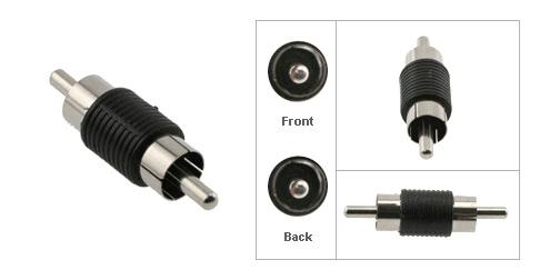 RCA Male to RCA Male Coupler, Plastic Housing, Nickel Contacts - Bridge Wholesale