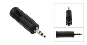 1/4" Stereo Female to 3.5MM Stereo Male Adapter, Plastic Housing, Nickel Contacts - Bridge Wholesale