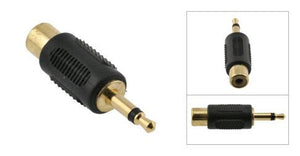 3.5mm Male Mono to RCA Female Adapter, Plastic Housing, Gold Contacts - Bridge Wholesale