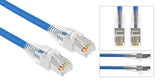 Blue Shielded Plenum (FTP) Cat 5E Solid Patch Cable, with Boots - Bridge Wholesale