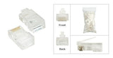 Unshielded RJ45 Plugs for Ethernet Networking, 50 micron Gold Plating, Bag of 100 - Bridge Wholesale