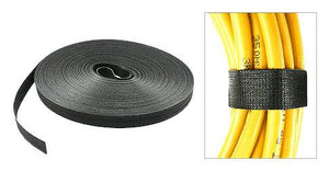 50' Roll of Velcro Cable Wrap (3/4" Width), Cut to length as required, Black - Bridge Wholesale